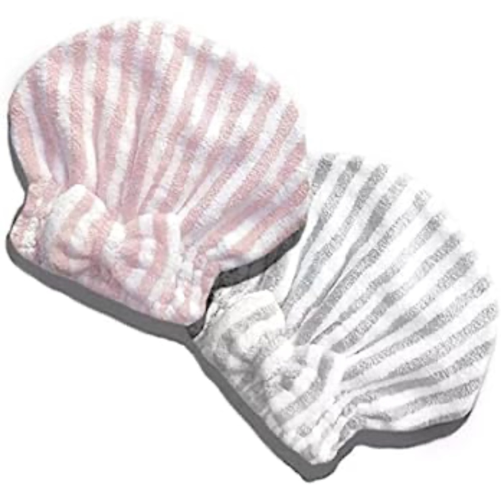 2 Free! when you buy  Hair Towel Cap for Women Girls (Pink&Gray White, 2)